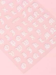 FULL BEAUTY 2 tờ Thư Họa Tiết Móng Tay Nghệ Thuật Miếng Dán Miếng Dán Móng Tay DIY - trắng - Xem 3