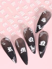 FULL BEAUTY 2 tờ Thư Họa Tiết Móng Tay Nghệ Thuật Miếng Dán Miếng Dán Móng Tay DIY - trắng - Xem 6