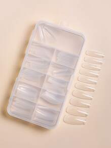 Nâng tầm phong cách của bạn với 100 chiếc Quan tài Trong suốt móng tay giả cho gia đình DIY Nail Salon Bấm móng tay vào móng tay Đồ dùng làm móng - Trong sáng - Xem 2