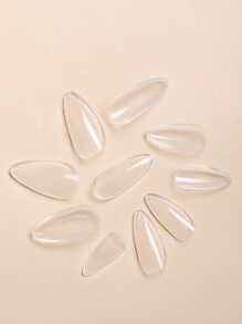 Upgrade Your Look With 1box Long Almond Transparent Clear Fake Nail For Home DIY Nail Salon Nail Extension Press On Nails Nail Supplies - Clear - View 3