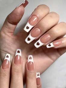 使用540入組長棺材透明空心假指甲家用DIY美甲沙龍美甲延長片立即升級您造型 - 無色 - 查看 2