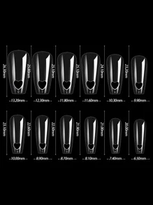 使用540入組長棺材透明空心假指甲家用DIY美甲沙龍美甲延長片立即升級您造型 - 無色 - 查看 4