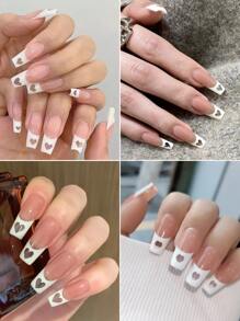 使用540入組長棺材透明空心假指甲家用DIY美甲沙龍美甲延長片立即升級您造型 - 無色 - 查看 6