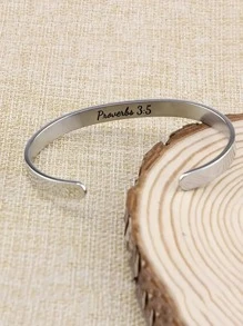 Brazalete del puño del detalle de la letra de los hombres, para el regalo y el partido de la joyería - Plateado - Ver 2