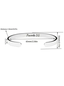 Brazalete del puño del detalle de la letra de los hombres, para el regalo y el partido de la joyería - Plateado - Ver 5