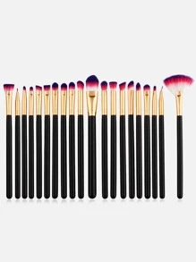 20pcs Supergrip Powder Makeup Brush Set,Brush Set,Makeup Brush Kit,Make Up Brush Set,Make Up Set Complete,Makeup Brush Set,Complete Makeup Kit,Brush Kit,Brushes Makeup Set,Makeup Gift Set - Black - View 1