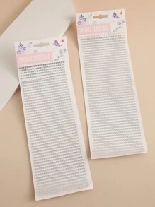 2 piezas Pegatinas de rhinestone redondas de 3 mm en 3D para ojos y rostro, adecuadas para maquillaje DIY y decoración del cabello