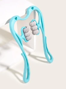 頸部按摩器，1入組觸發點滾輪頸椎按摩器，用於放鬆深層組織手持式肩部按摩器工具，帶6入組球按摩點，適用於腿部腰部頸部和肩部放鬆器（藍色） - 藍色 - 查看 1