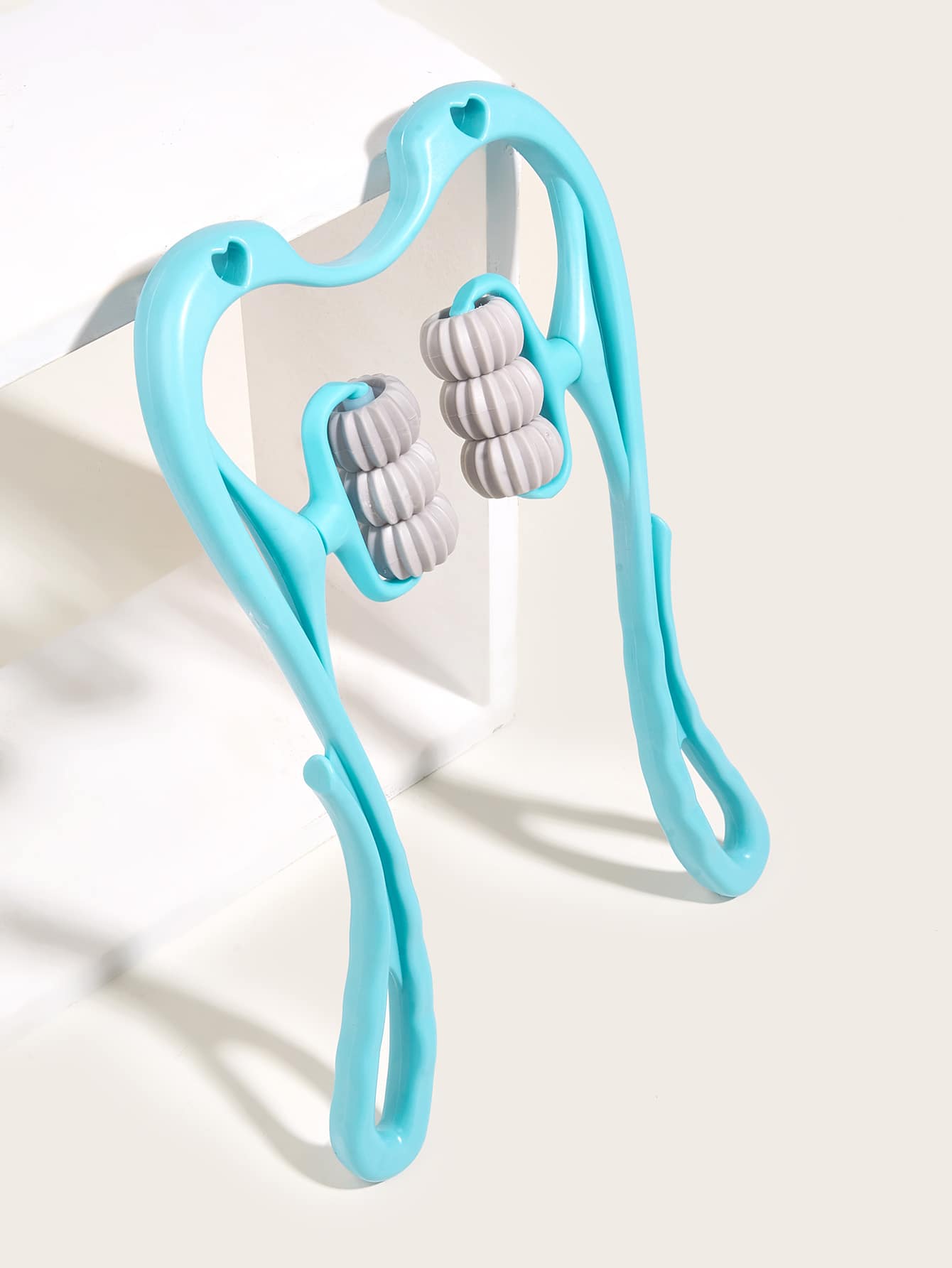 頸部按摩器，1入組觸發點滾輪頸椎按摩器，用於放鬆深層組織手持式肩部按摩器工具，帶6入組球按摩點，適用於腿部腰部頸部和肩部放鬆器（藍色） - 藍色 - 查看 1