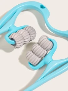 頸部按摩器，1入組觸發點滾輪頸椎按摩器，用於放鬆深層組織手持式肩部按摩器工具，帶6入組球按摩點，適用於腿部腰部頸部和肩部放鬆器（藍色） - 藍色 - 查看 4