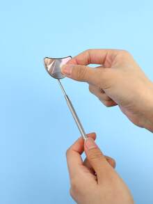 1pc Pretty Lash Mirror, Stainless Steel Makeup Mirror, Eyelash Extensions Accessories For Lash Extension Supplies, (Silver) - Silver - View 2