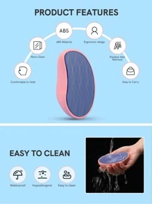 1pc Crystal Glass Hair Remover, 2-in-1 Foot File & Hair Removal Tool, With Multifunctional & Reusable Properties, Magic & Painless Exfoliation Hair Removal Tool For Fast & Easy Hair Erasure For Women & Men On Back, Arms, And Legs. Portable Epilator. It Is Recommended To Apply Moisturizer Or Aloe Vera Gel On The Skin After Use For Soothing Effect. - Pink - Pink - View 5