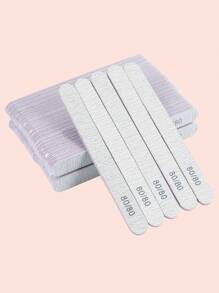 klimonla 10pcs 80/80 Grit Nail Files Double Sided Emery Board Washable Emery Boards Reusable Nail Buffers Manicure Tools For Natural Nails Acrylic Nails Home And Salon Use - Grey - View 2
