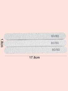klimonla 10pcs 80/80 Grit Nail Files Double Sided Emery Board Washable Emery Boards Reusable Nail Buffers Manicure Tools For Natural Nails Acrylic Nails Home And Salon Use - Grey - View 3