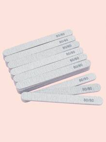 klimonla 10pcs 80/80 Grit Nail Files Double Sided Emery Board Washable Emery Boards Reusable Nail Buffers Manicure Tools For Natural Nails Acrylic Nails Home And Salon Use - Grey - View 4