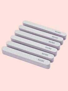 klimonla 10pcs 80/80 Grit Nail Files Double Sided Emery Board Washable Emery Boards Reusable Nail Buffers Manicure Tools For Natural Nails Acrylic Nails Home And Salon Use - Grey - View 5