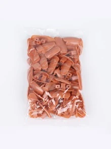 FULL BEAUTY 100 cái Nail Art Thực hành Nail Fake, Đối với Nail Thực hành Đối với Nail Acrylic, Luyện ngón tay cho Người mới bắt đầu Nail Art, Nail Fake Nhựa cho Đào tạo Nail Art - màu nâu - Xem 2