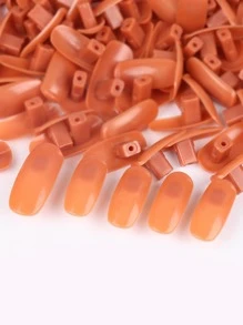 FULL BEAUTY 100 cái Nail Art Thực hành Nail Fake, Đối với Nail Thực hành Đối với Nail Acrylic, Luyện ngón tay cho Người mới bắt đầu Nail Art, Nail Fake Nhựa cho Đào tạo Nail Art - màu nâu - Xem 4