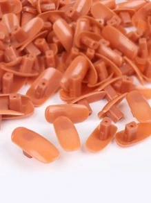 FULL BEAUTY 100 cái Nail Art Thực hành Nail Fake, Đối với Nail Thực hành Đối với Nail Acrylic, Luyện ngón tay cho Người mới bắt đầu Nail Art, Nail Fake Nhựa cho Đào tạo Nail Art - màu nâu - Xem 5