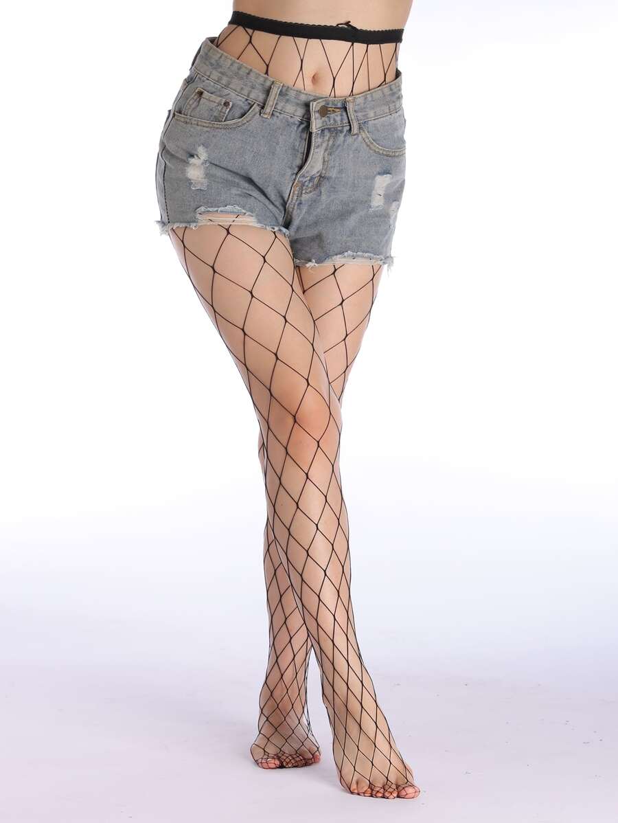 Quần tất lưới chắc chắn - màu đen - Xem 1