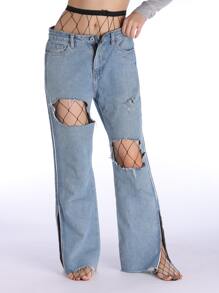 Quần tất lưới chắc chắn - màu đen - Xem 2