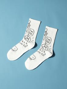 Figure Graphic Crew Socks - White - View 2
