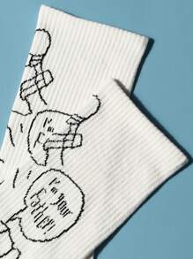 Figure Graphic Crew Socks - White - View 3