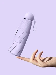 1把便携式雨伞，简约紫色雨伞，可爱小物 - 紫丁香色 - 查看 1