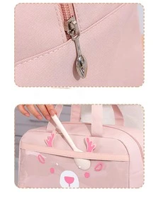 1入組卡通圖案可愛滌綸保溫飯袋適用於戶外 - 粉色 - 查看 4