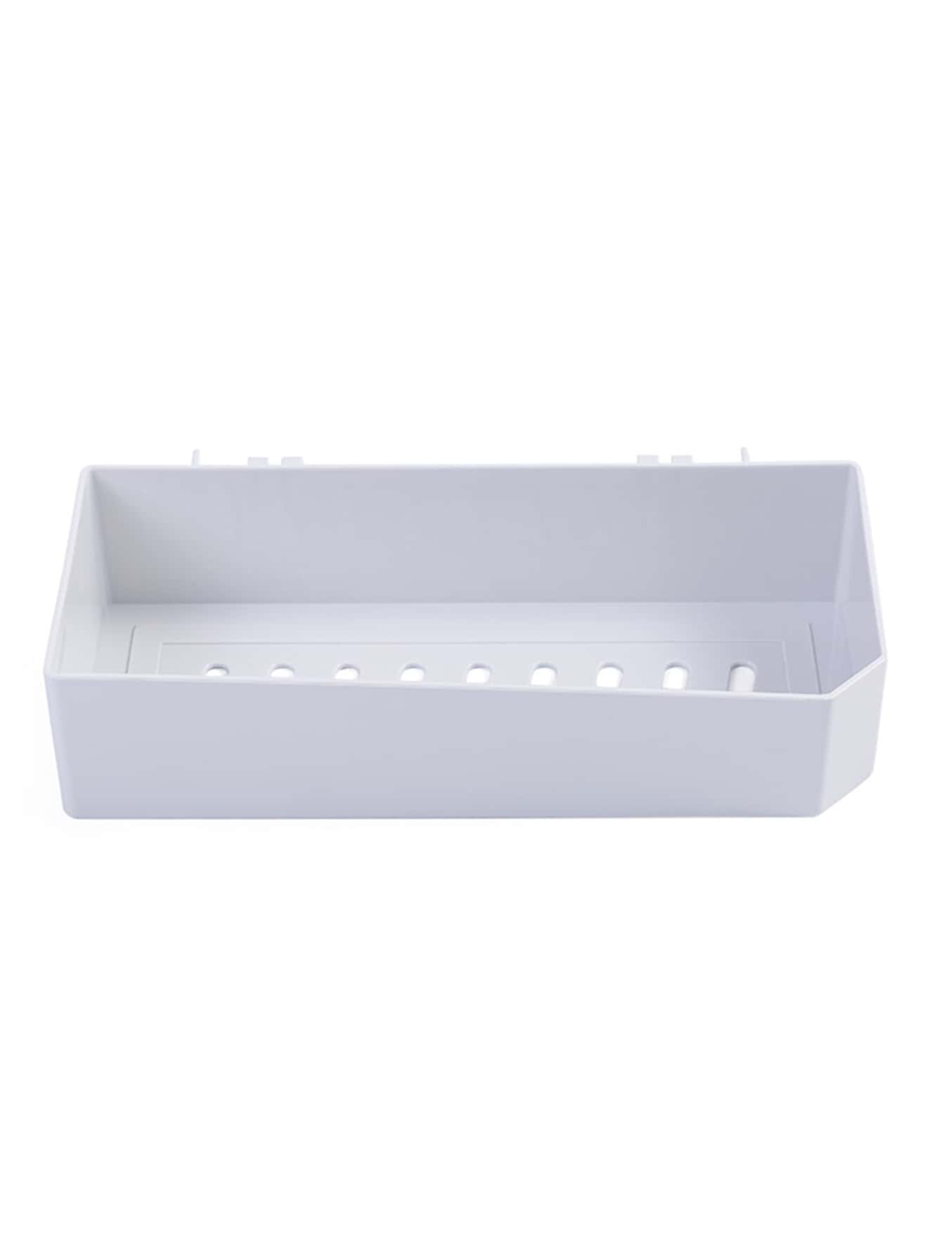 1pc Plastic Bathroom Storage Rack, Minimalist Wall Mounted Storage Rack