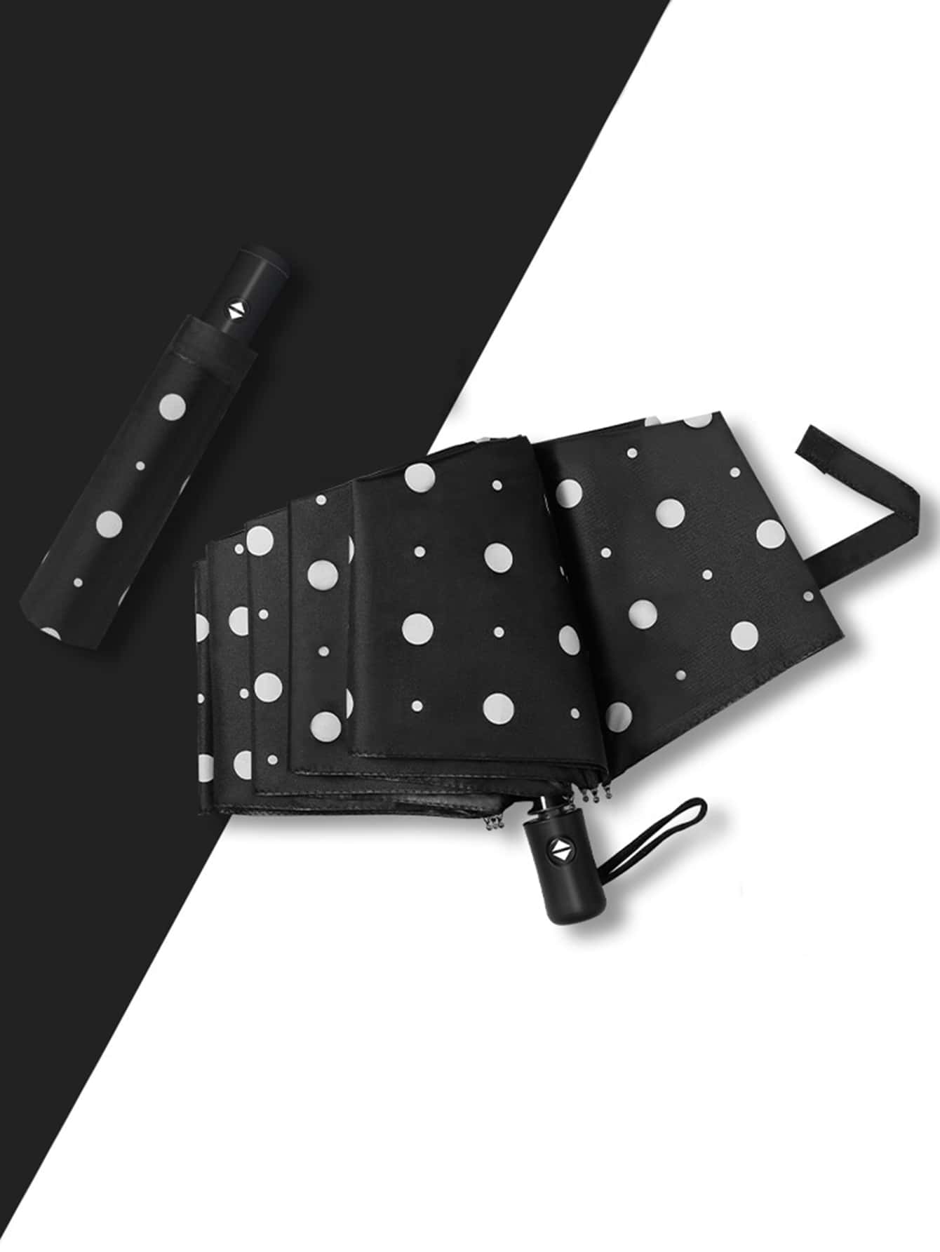 1入組自動雨傘現代圓點圖案雨傘