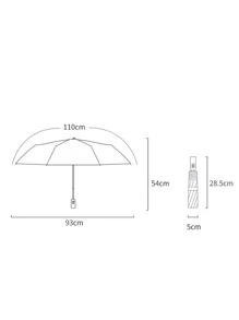 1入組自動雨傘現代圓點圖案雨傘 - 黑與白 - 查看 4