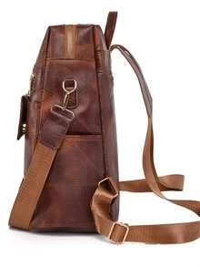 Tassel Decor Classic Backpack for Women, Rookies & White-collar Workers - Brown - View 6