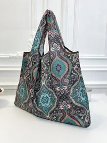 Paisley Graphic Shopper Bag Large Tote Bag - Multicolor - View 2