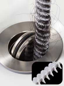 1pc Sewer Dredging Tool, Sink Drain Overflow Cleaning Brush, Household Sewer Hair Catcher - White - View 9