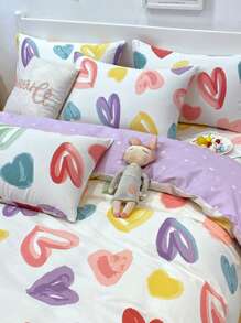 2入組套無填充物心形圖案枕套現代家居布藝枕套 - 彩色 - 查看 7