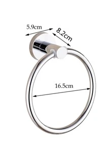 1入組不銹鋼毛巾環浴用極簡主義銀色毛巾桿 - 銀色 - 查看 6