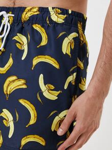 Quần Short Nam Dây kéo Túi Rau quả Tất cả trên in Boho - Màu xanh hải quân - Xem 3