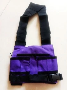 Streetwear Bag Unisex Black Functional Chest Rig Bags Adjustable Vest Hip-hop Chest Bag Woman Fashion Waist Pack - Purple - View 2