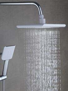 2入組/套ABS淋浴噴頭加壓手持花灑噴頭 - 銀色 - 查看 2