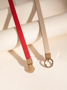 2pcs Minimalist Solid Belt - Multicolor - View 4