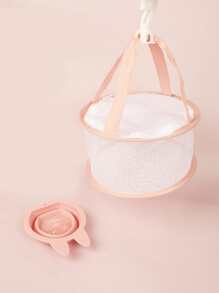 1入組晾乾網紗籃子和1入組矽膠磨砂膏墊粉色 - 粉色 - 查看 2