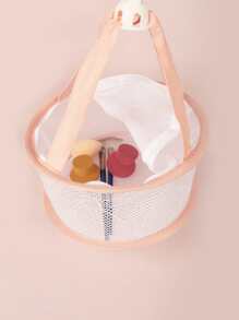 1入組晾乾網紗籃子和1入組矽膠磨砂膏墊粉色 - 粉色 - 查看 5