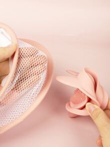 1入組晾乾網紗籃子和1入組矽膠磨砂膏墊粉色 - 粉色 - 查看 6