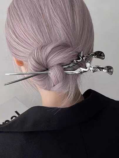 1pc Random Textured Metal Design Hair Pin Street Skull Skeleton,Y2k,Hair Accessories,Hairpin Hair Bun Hair Bun Maker Bun Hair Piece Hair Styling Pins, School Stuff, Head Accessories