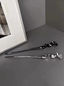 1pc Random Textured Metal Design Hair Pin Street Skull Skeleton,Y2k,Hair Accessories,Hairpin Hair Bun Hair Bun Maker Bun Hair Piece Hair Styling Pins, School Stuff, Head Accessories