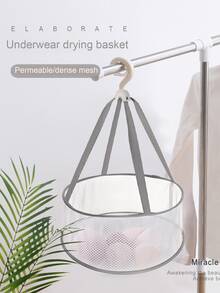 1pc Contrast Binding Drying Basket, Modern Hanging Drying Basket For Home - Grey - View 2
