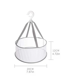 1pc Contrast Binding Drying Basket, Modern Hanging Drying Basket For Home - Grey - View 3