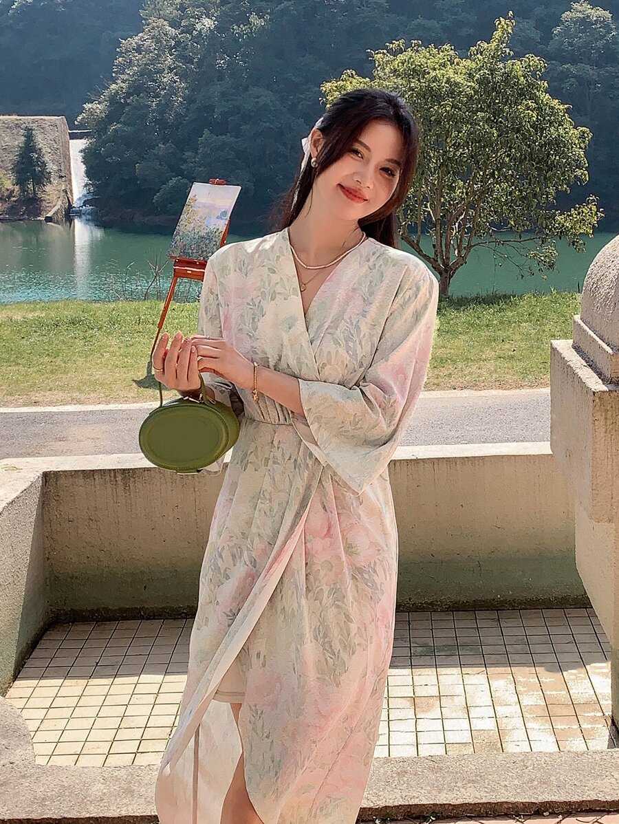 DAZY Đầm Trọn gói Hoa Tất cả trên in Boho - Nhiều màu - Xem 1