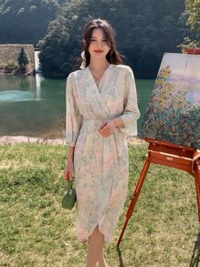 DAZY Đầm Trọn gói Hoa Tất cả trên in Boho - Nhiều màu - Xem 8